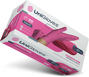 LUVAS PINK UNIGLOVES CLÁSSICO COM PÓ - M