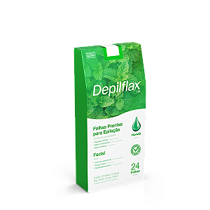 FOLHAS PRONTAS FACIAIS DEPILFLAX HORTELÃ 24/UND