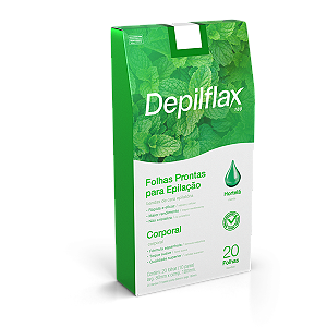 FOLHAS PRONTAS CORPORAIS DEPILFLAX HORTELÃ 20/UND