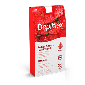 FOLHAS PRONTAS CORPORAIS DEPILFLAX MORANGO 20/UN
