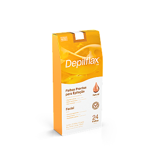 FOLHAS PRONTAS FACIAIS DEPILFLAX NATURAL C/ 24UN