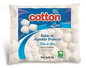 BOLAS DE ALGODÃO BRANCA 50g