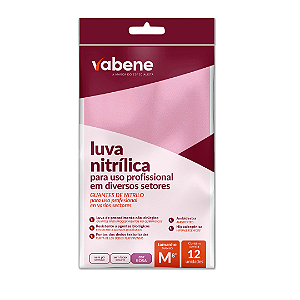 LUVA NITRÍLICA ROSA VABENE 12 UND