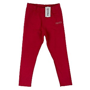 Legging Infantil Menina em Malha Cotton - Vermelho