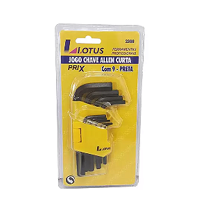 Jogo Chave Allen c/9un Preta Curta Prix Lotus
