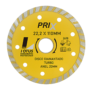 Disco Corte Diamantado Turbo 110mm Lotus