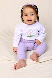 Conjunto Bebê Menina Ouriço: Body Manga Longa e Calça Mijão