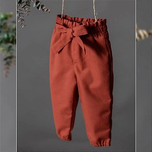 Calça Infantil Menina em Linho Modelo Apego