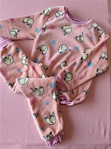 Conjunto Infantil em Fleece Estampado – Blusa e Calça