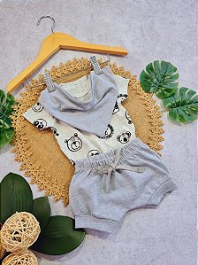 Conjunto Bebê Verão: Body, Tapa Fralda e Bandana
