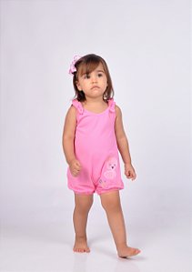Macacão Romper Bebê Helena: Flamingo