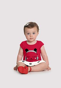 Conjunto Infantil Alakazoo Gatinha: Blusa e Shorts Saia