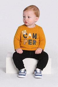 Conjunto Moletom Infantil Menino Estampa Puff Ursinho