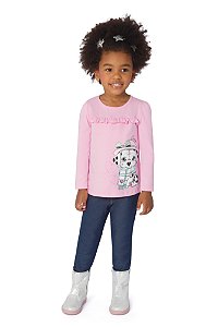 Conjunto Infantil: Blusa Dalmata e Calça Montaria Jeans
