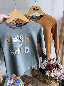 Camiseta Infantil em Meia Malha com Estampa Born to Be Wild
