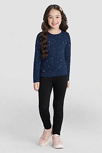 Blusa Infantil Menina em Cotton com Glitter