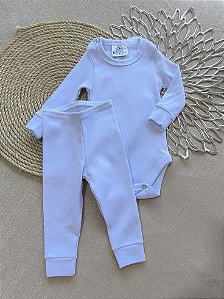 Conjunto Bebê: Body Botão e Calça Ribana