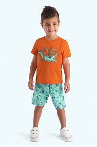 Conjunto Bebê Camiseta e Bermuda Tactel