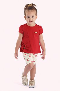 Conjunto Bebê Menina: Blusa Batinha e Bermuda Ciclista