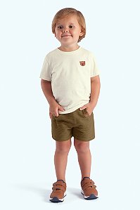 Conjunto Bebê Camiseta Piquet e Bermuda Moletinho