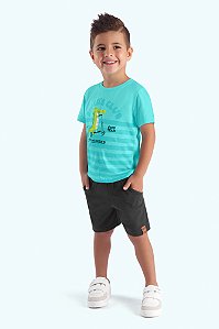 Conjunto Bebê Menino: Camiseta e Bermuda Moletinho