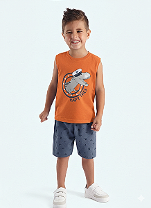 Conjunto Bebê Capitão Rex: Regata e Bermuda