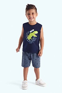 Conjunto Bebê Capitão Rex: Regata e Bermuda