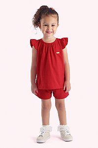 Conjunto Bebê Menina: Bata e Shorts em Malha Ana Bola