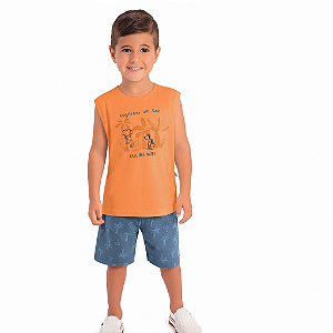 Conjunto Menino: Regata Machão e Bermuda de Coqueiro