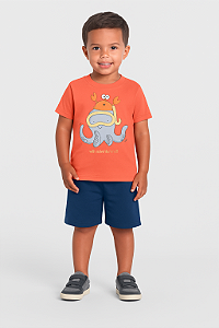 Conjunto Infantil Polvo: Camiseta e Bermuda