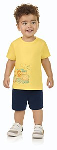 Conjunto Menino Trem dos Animais: Camiseta e Bermuda