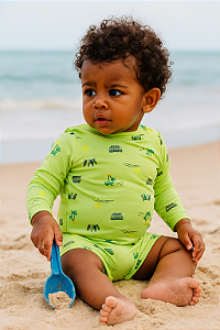 Macaquinho Infantil em Malha UV Neon