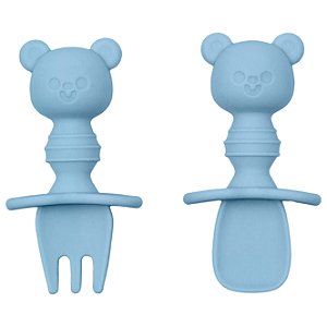 Kit de Talheres Bolinha de Silicone Ursinho Buba
