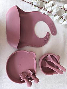 Kit para Introdução Alimentar Ursinho em Silicone - 7 Peças