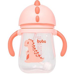 Copo de Treinamento com Alça e Canudo Buba Dino - 240 ml (Livre de BPA)