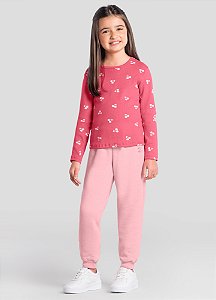 Blusa Infantil Menina Estampada em Ribana Manga Longa Brandili