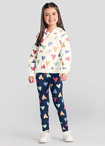 Calça Legging Infantil Menina Estampada em Molecotton Brandili