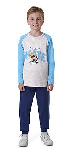 Camiseta Infantil Manga Longa Raglan Yes I Do Skate com Urso Skatista