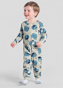 MACACÃO PIJAMA INFANTIL UNISSEX ESTAMPADO BRANDILI