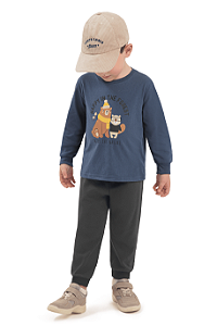 Conjunto Infantil Camiseta Manga Longa e Calça Moletom Felpado