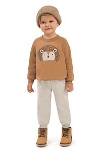 Conjunto Infantil Blusão Molecotton Raglan e Calça Jogger Cotton Jeans