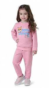 Conjunto Infantil Moletom Felpado com Estampa Glitter