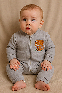 Macacão Bebê Boucle Peluciado com Bordado