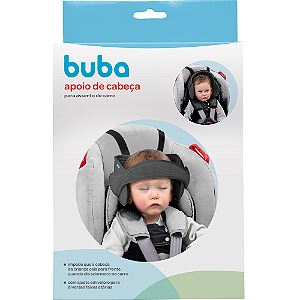 Apoio de Cabeça para Assento de Carro Buba Cinza - Ajustável com Velcro