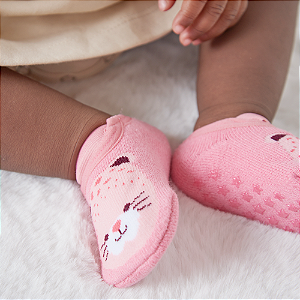Sapatilha Pantufa de Bebê Antiderrapante com Elástico - Coleção Bichinhos
