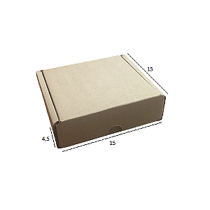 Caixa de Papelão para Envio S-00 15x15x4,5 cm Parda (Pacote c/ 30 unids)