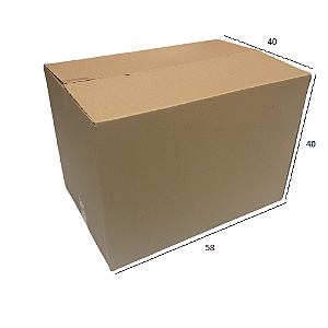 Caixa de Papelão para Transporte e Mudança N.19 58x40x40 cm Parda (Pacote c/ 5 unids)