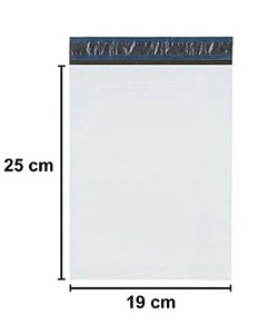 Envelope Plastico de Segurança Tipo Correio Liso 19x25 cm (Pacote c/ 250 unids)