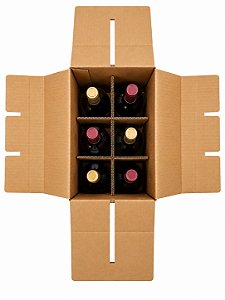 Caixa para Bebidas e Garrafas N.08 (6 Garrafas) 31X21x40 cm (Pacote c/ 5 unids)