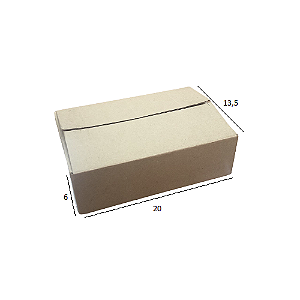 Caixa de Papelão para Envio S-M 20x13,5x6 cm Parda (Pacote c/ 50 unids)